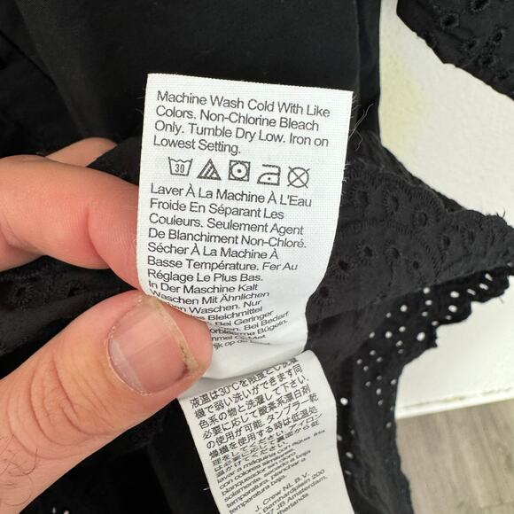 J Crew Jolie Eyelet Cotton Poplin Button Up Mini Dress US Women's XS New - Picture 5 of 7